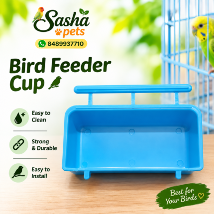 Birds feeding cup with perch (600 gram) heavy quality