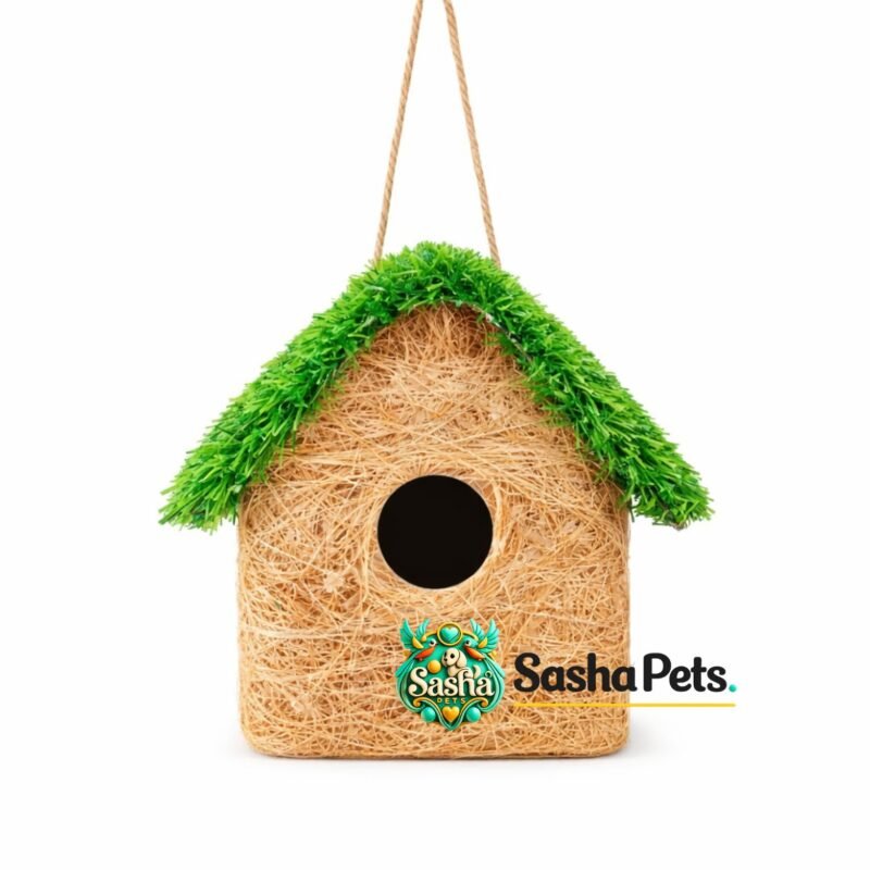 House shape finches nest box natural hanging bird breeding nest