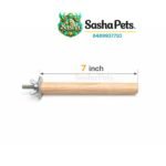 Natural Wooden Bird Perch with Metal Clip – Durable Round Cage Perch (7/9/12 Inch) - Image 4