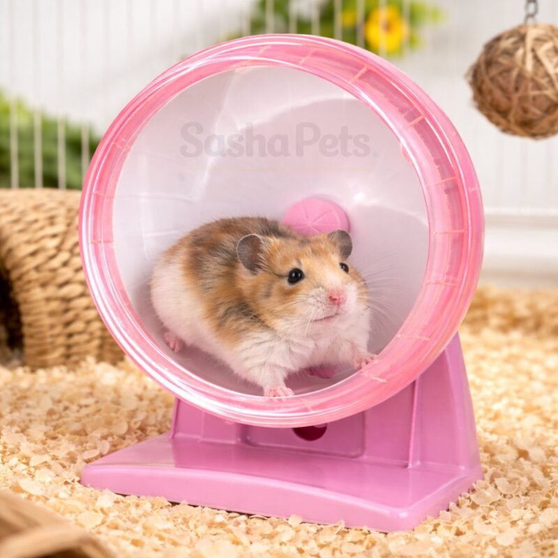 Silent hamster wheel toy with stable stand for small pet cage exercise