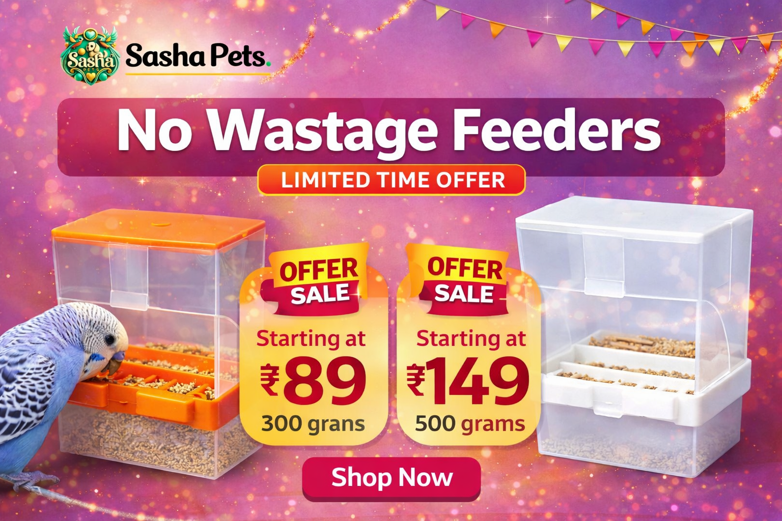 no wastage feeder banner