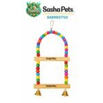 Bird two perch playing swing toy small - Image 2