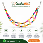 Birds playing ladder type swing toy