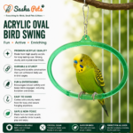 Birds swing ovel glass